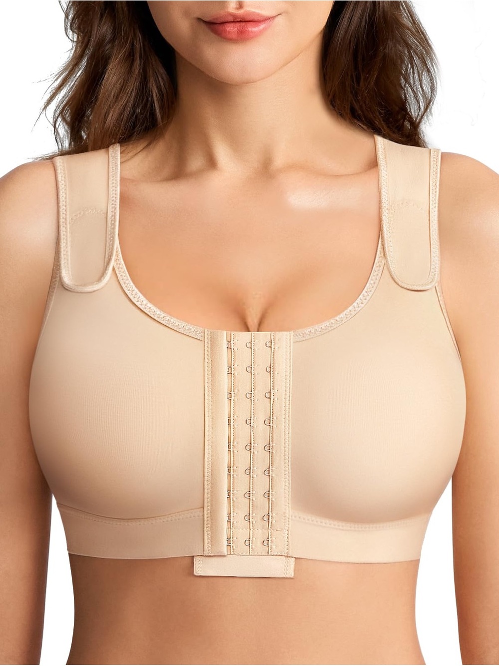 BRABIC Front Close Post Surgical Compression Bra Women’s Size M Beige Support